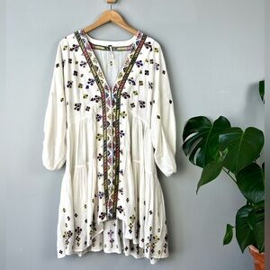 Free People Light It Up Embroidered Tunic Dress